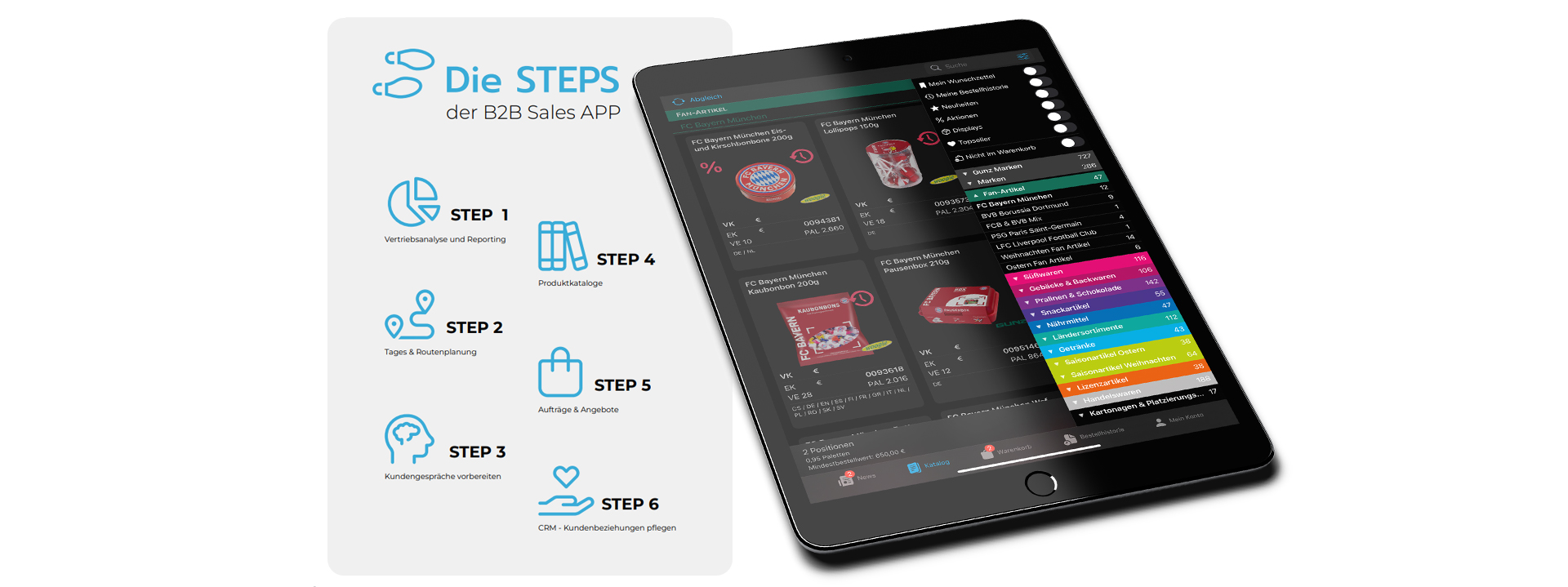 Die Steps der B2B Sales App